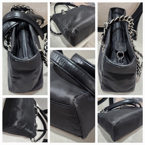 PRADA Black Nylon Tessuto Tote with Leather Thread Chain - Picture 14 of 16